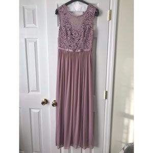 David’s Bridal Lace Bodice Bridesmaid Dress